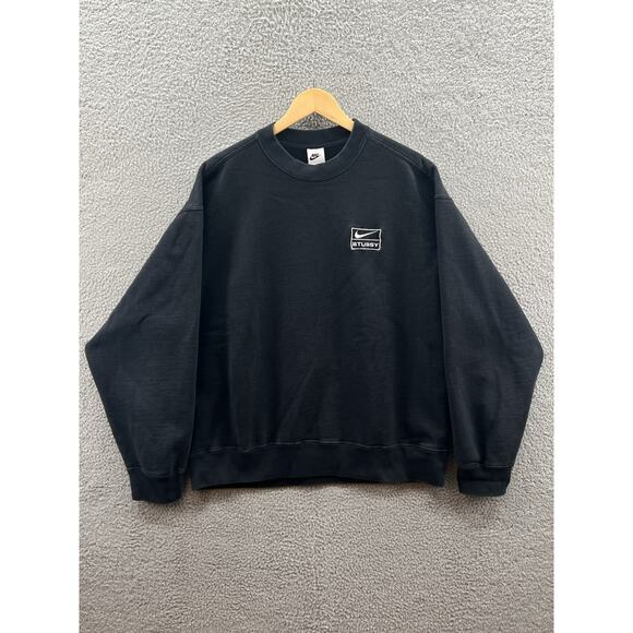 Nike Other - Nike x Stussy Wash Crew Fleece 'Black' DO5310-010 Men's Size Medium